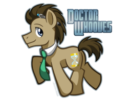 Size: 1276x992 | Tagged: safe, artist:bcpony, doctor whooves, time turner, earth pony, pony, g4, doctor who, looking at you, male, necktie, simple background, solo, sonic screwdriver, stallion, text, transparent background