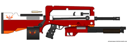 Size: 992x330 | Tagged: safe, artist:northern-dash, changeling, barely pony related, famas, gunified, my little arsenal