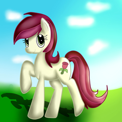 Size: 894x894 | Tagged: dead source, safe, artist:marshmallowwithchoco, roseluck, g4, female, shadow, solo