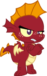 Size: 320x516 | Tagged: safe, artist:starryoak, garble, dragon, g4, age regression, baby dragon, baby garble, crossed arms, gardorable, male, simple background, solo, teenaged dragon, transparent background, younger
