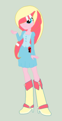 Size: 306x596 | Tagged: safe, artist:jennifergerbil123, oc, oc only, equestria girls, g4, boots, clothes, equestria girls-ified, high heel boots, pastel wonders, shirt, shoes, skirt, solo, trixie's fall formal boots