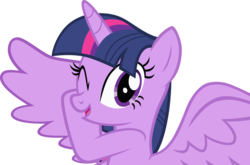 Size: 11086x7338 | Tagged: safe, artist:draco-runan, twilight sparkle, alicorn, pony, g4, three's a crowd, absurd resolution, female, mare, simple background, solo, spoiler alert, transparent background, twilight sparkle (alicorn), vector, wink
