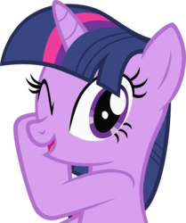 Size: 5774x6895 | Tagged: safe, artist:draco-runan, twilight sparkle, pony, unicorn, g4, three's a crowd, absurd resolution, female, simple background, solo, spoiler alert, transparent background, unicorn twilight, vector, wink