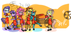 Size: 950x450 | Tagged: safe, applejack, fluttershy, pinkie pie, rainbow dash, rarity, twilight sparkle, alicorn, pony, g4, mane six, twilight sparkle (alicorn)