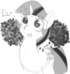 Size: 1280x1354 | Tagged: safe, artist:kryptchild, twilight sparkle, g4, female, grayscale, heart, heart eyes, monochrome, open mouth, pegwing relief fund, sapling, smiling, solo, tree