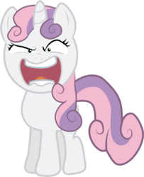 Size: 643x791 | Tagged: safe, artist:creshosk, edit, sweetie belle, g4, angry, female, rage, simple background, solo, transparent background, vector