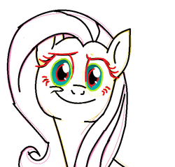Size: 587x561 | Tagged: safe, fluttershy, g4, dreamworks face, female, solo