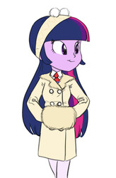 Size: 512x780 | Tagged: safe, artist:carnifex, twilight sparkle, equestria girls, g4, clothes, female, jacket, muff, parka, simple background, solo, white background