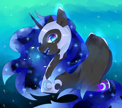 Size: 900x800 | Tagged: safe, artist:shaochi, nightmare moon, alicorn, pony, g4, female, mare, profile, solo