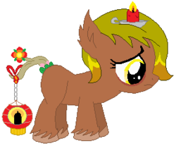 Size: 286x237 | Tagged: safe, artist:owe-b-1, oc, oc only, original species, augmented tail, candle, nitor, nitor pony, sad, solo