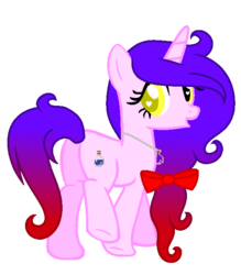 Size: 594x677 | Tagged: safe, artist:katze2012, oc, oc only, pony, unicorn, bow, solo, wingding eyes