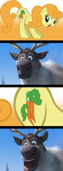 Size: 490x1332 | Tagged: safe, artist:flare-chaser, carrot top, golden harvest, caribou, deer, pony, reindeer, g4, carrot, dat ass, disney, flank, frozen (movie), meme, sven, this will end in tears and/or death