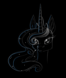 Size: 1018x1200 | Tagged: safe, artist:swagliad, princess luna, alicorn, pony, black background, bust, female, looking at you, mare, portrait, simple background, solo