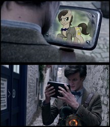 Size: 500x577 | Tagged: safe, doctor whooves, time turner, human, pony, g4, blazer, bowtie, clothes, doctor who, eleventh doctor, male, meme, shirt, stallion, the doctor, timelord ponidox, tweed
