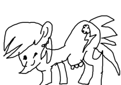 Size: 426x298 | Tagged: safe, cow, cow pony, pony, 1000 hours in ms paint, face down ass up, monochrome, ms paint, rainbovine dash, solo, udder