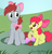 Size: 360x377 | Tagged: safe, artist:brianblackberry, apple bloom, oc, oc:carrot fields, g4, bowtie, crossdressing