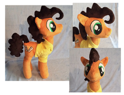 Size: 1308x1011 | Tagged: safe, artist:sophie scruggs, cheese sandwich, earth pony, pony, g4, pinkie pride, irl, male, photo, plushie, solo, stallion, that was fast