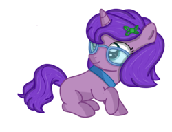 Size: 3250x2500 | Tagged: safe, artist:law44444, oc, oc only, oc:delicacy, bow, glasses, interspecies offspring, offspring, parent:rarity, parent:spike, parents:sparity, solo