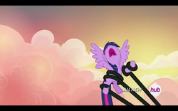 Size: 1280x800 | Tagged: safe, screencap, twilight sparkle, alicorn, pony, g4, three's a crowd, female, fetish fuel, mare, monster, screaming, tentacles, twilight sparkle (alicorn)