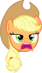 Size: 1739x3000 | Tagged: safe, applejack, g4, three's a crowd, bust, faic, female, simple background, solo, transparent background, vector