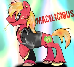 Size: 900x821 | Tagged: safe, artist:noretreat--nosurrender, big macintosh, earth pony, pony, g4, earring, male, solo, stallion, sunglasses