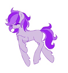 Size: 1094x1169 | Tagged: safe, oc, oc only, earth pony, pony, blank flank, eyes closed, purple, solo