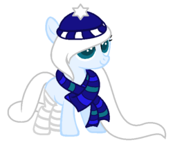 Size: 581x524 | Tagged: safe, artist:katrueyumenikki, oc, oc only, adoptable, clothes, female, filly, hat, scarf, solo