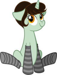 Size: 511x669 | Tagged: safe, artist:tenaflyviper, oc, oc only, oc:viperpone, clothes, sitting, socks, solo, striped socks