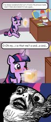 Size: 600x1409 | Tagged: safe, princess celestia, twilight sparkle, g4, female, implied shipping, lesbian, meme, omg face, rage, rage comic, raisins, ship:twilestia, shipper on deck