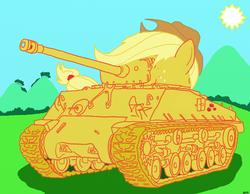 Size: 1280x994 | Tagged: safe, artist:alvchfokarev, applejack, g4, m4 sherman, meme, pony tank, tank (vehicle)