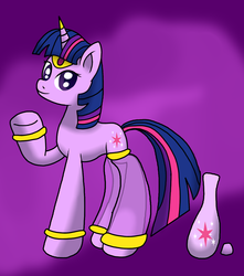 Size: 2212x2500 | Tagged: safe, artist:novaspark, twilight sparkle, genie, pony, unicorn, g4, bottle, female, solo, unicorn twilight