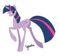 Size: 400x386 | Tagged: dead source, safe, artist:toyboxfox, twilight sparkle, alicorn, pony, g4, female, mare, simple background, solo, transparent background, twilight sparkle (alicorn)