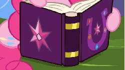 Size: 576x324 | Tagged: safe, screencap, pinkie pie, earth pony, pony, g4, pinkie pride, season 4, animated, female, gif, journal, mare, mouth hold, pencil, solo