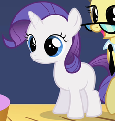 Size: 500x527 | Tagged: safe, screencap, rarity, pony, unicorn, g4, the cutie mark chronicles, cropped, filly, foal, outfit catalog, solo focus, younger
