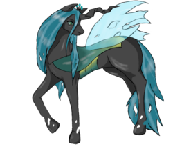 Size: 1024x885 | Tagged: safe, artist:a-dark-angel, queen chrysalis, changeling, changeling queen, g4, crown, female, jewelry, raised hoof, regalia, simple background, solo, transparent background, transparent wings, wings