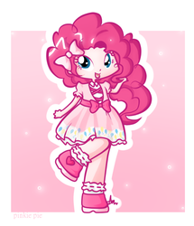 Size: 492x573 | Tagged: dead source, safe, artist:esme123, pinkie pie, human, g4, chibi, clothes, dress, female, humanized, solo