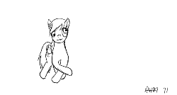 Size: 500x268 | Tagged: safe, artist:r-h-maclanahan, derpy hooves, pegasus, pony, g4, animated, cute, derpabetes, female, mare, monochrome, sketch, solo