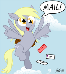 Size: 671x751 | Tagged: safe, artist:thetooch, derpy hooves, pegasus, pony, g4, female, mail, mare, solo