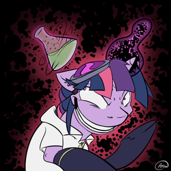 Size: 1000x1000 | Tagged: safe, artist:arcum89, twilight sparkle, g4, female, mad scientist, solo, twilight mengele, vial