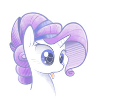 Size: 1280x1028 | Tagged: safe, artist:b-epon, rarity, pony, unicorn, g4, crystallized, cute, female, heart eyes, open mouth, portrait, raribetes, solo, stare, tongue out
