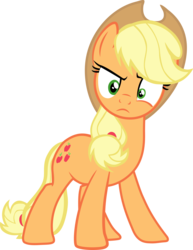 Size: 2314x3000 | Tagged: safe, applejack, earth pony, pony, g4, three's a crowd, female, simple background, solo, transparent background, unamused, vector