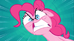 Size: 848x480 | Tagged: safe, screencap, pinkie pie, earth pony, pony, g4, pinkie pride, season 4, angry, animated, faic, female, gif, mare, solo
