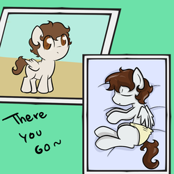 Size: 1000x1000 | Tagged: safe, oc, oc only, pegasus, pony, ask-winged-shine, baby, baby pony, colt, diaper, male