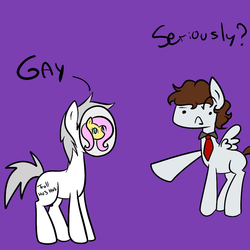 Size: 1000x1000 | Tagged: safe, fluttershy, oc, pegasus, pony, g4, ask-winged-shine, male, necktie, stallion