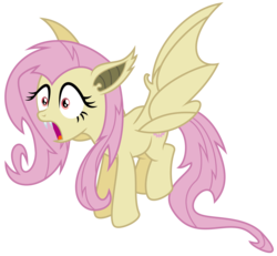 Size: 6490x6000 | Tagged: safe, artist:masem, fluttershy, bat pony, pony, bats!, g4, absurd resolution, fangs, female, flutterbat, race swap, simple background, solo, transparent background, vector