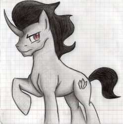 Size: 890x897 | Tagged: safe, artist:shadowartbrony, king sombra, g4, male, solo, sombra's cutie mark, traditional art