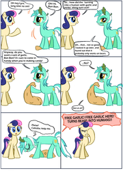 Size: 900x1253 | Tagged: safe, bon bon, lyra heartstrings, sweetie drops, g4, ask, ask-lyra-kor, facehoof, translation, tumblr