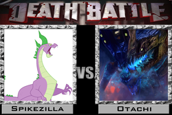 Size: 900x600 | Tagged: safe, spike, kaiju, g4, adult spike, death battle, older, open mouth, otachi, pacific rim, spikezilla