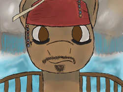 Size: 1400x1050 | Tagged: safe, artist:donkthedonkey, pony, jack sparrow, ocean, pirates of the caribbean, ponified, solo, water