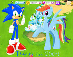 Size: 1643x1277 | Tagged: safe, artist:megaartist923, rainbow dash, g4, ask, crossover, male, sonic the hedgehog, sonic the hedgehog (series)